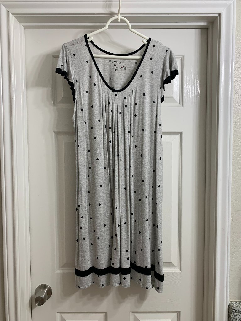 Ellen Tracy Brand Womens Gray And Black Nightgown Size Xl